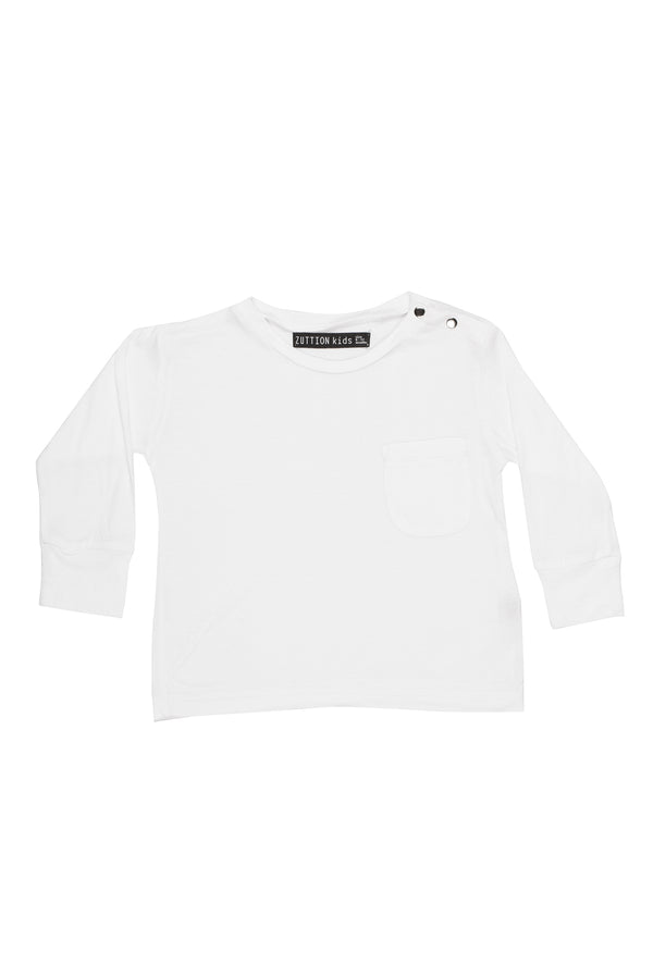 Baby Long Sleeve Tee White - Zuttion