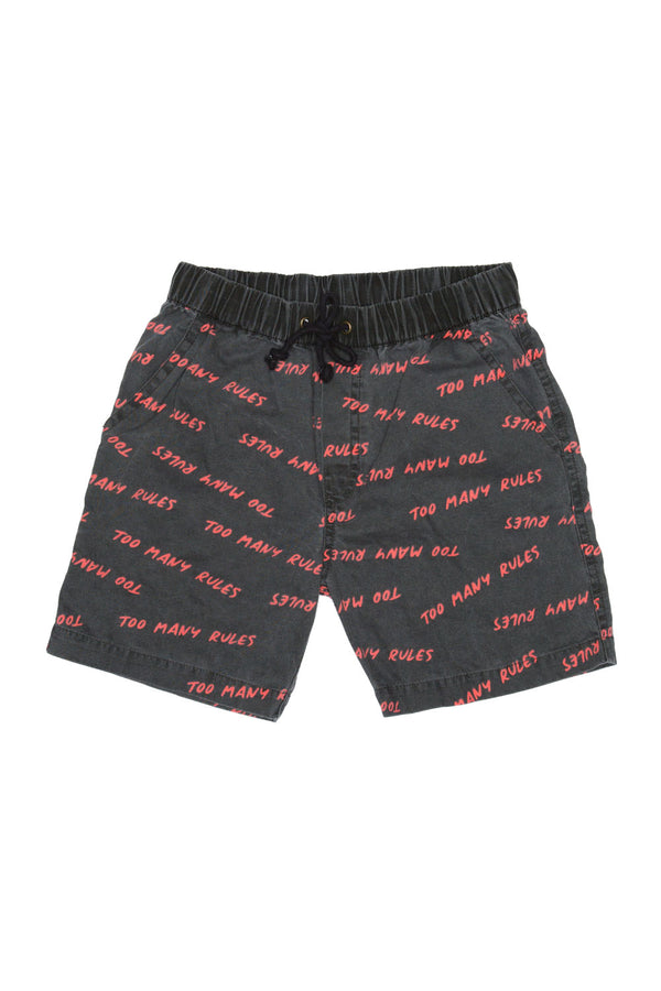 TOO MANY RULES BOAT SHORT CHARCOAL - Zuttion