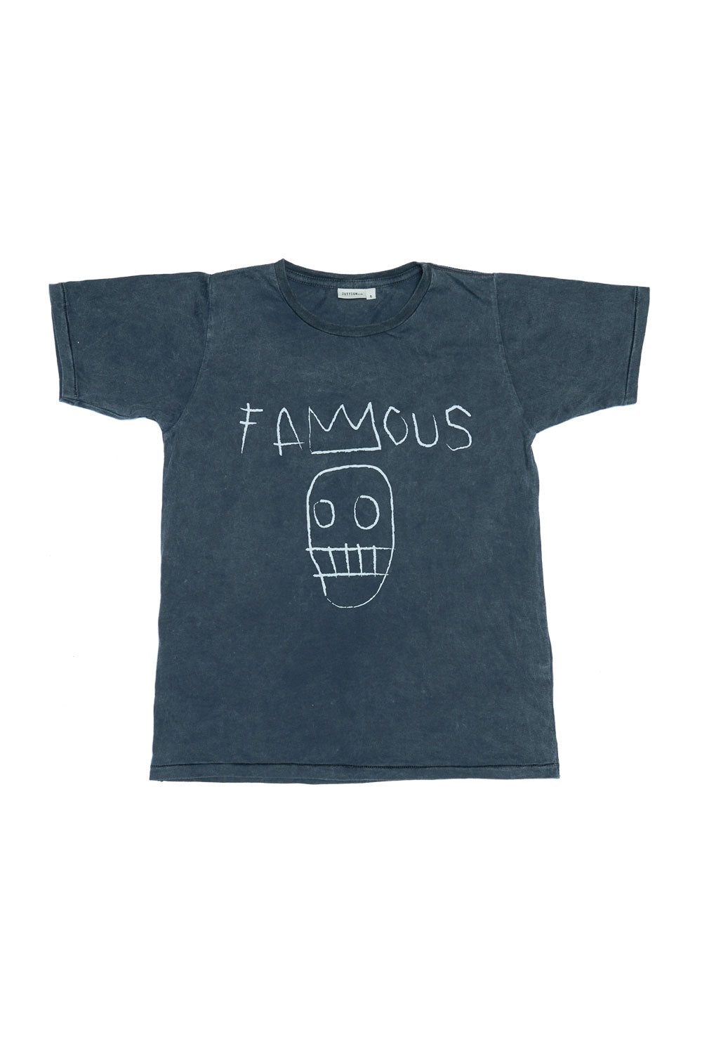 FAMOUS S/S ROUND NECK T CHARCOAL