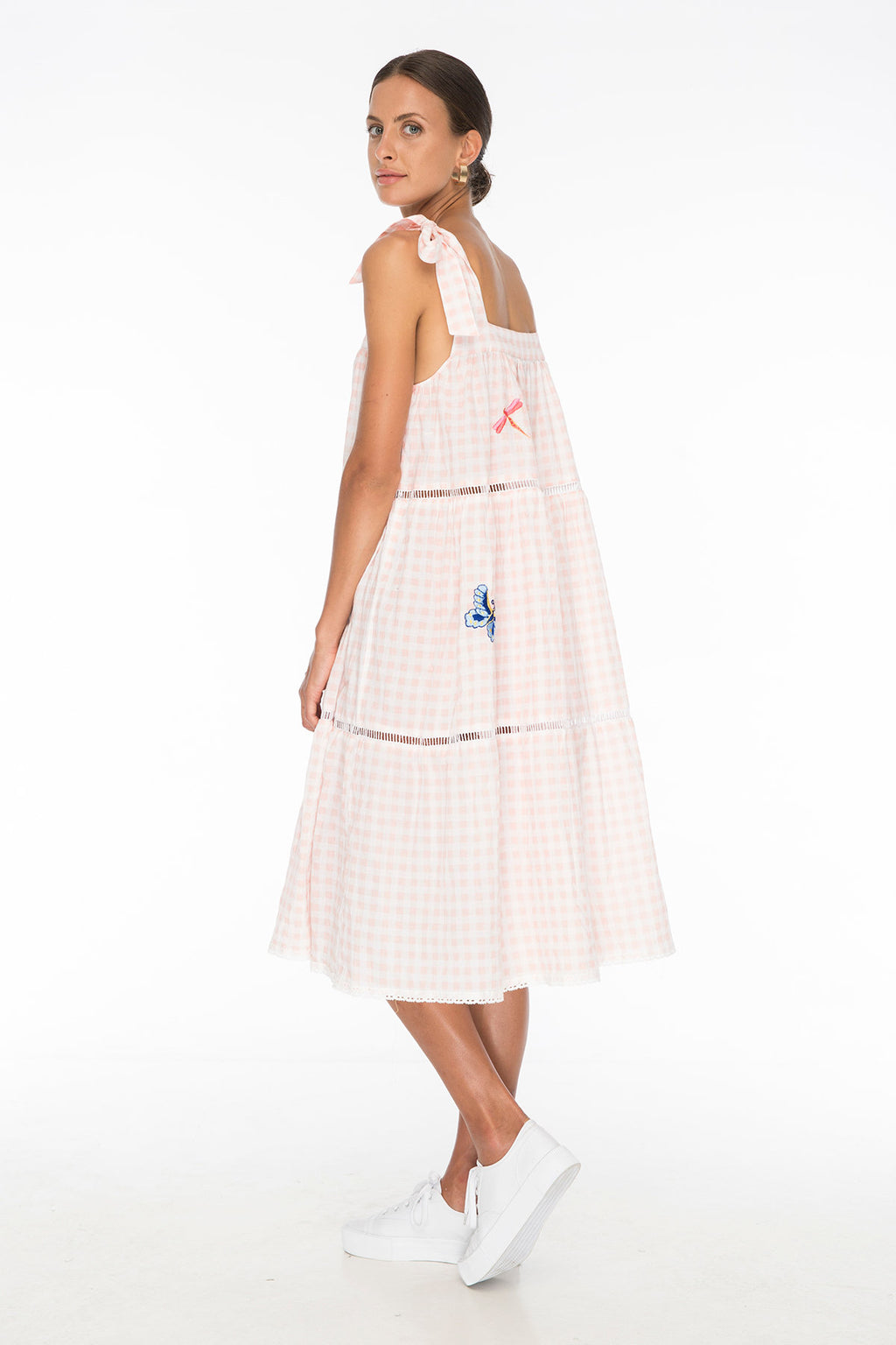 TSO-Margot Embroidery Gingham Dress - Zuttion